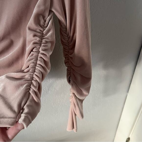 A.L.C. Oryn Ruched Asymmetric Velvet Crop Top - Picture 5 of 8